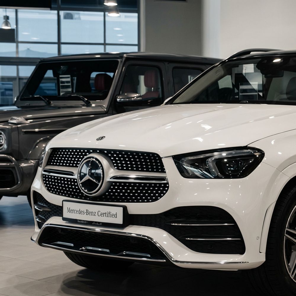Mercedes-Benz Certified vehicles in the Gargash showroom – Mercedes-Benz Dubai marketing campaign