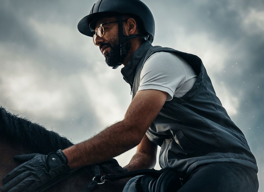 Equestrian athlete riding under a stormy sky – Elite Sports brand video for the UAE Ministry of Sports